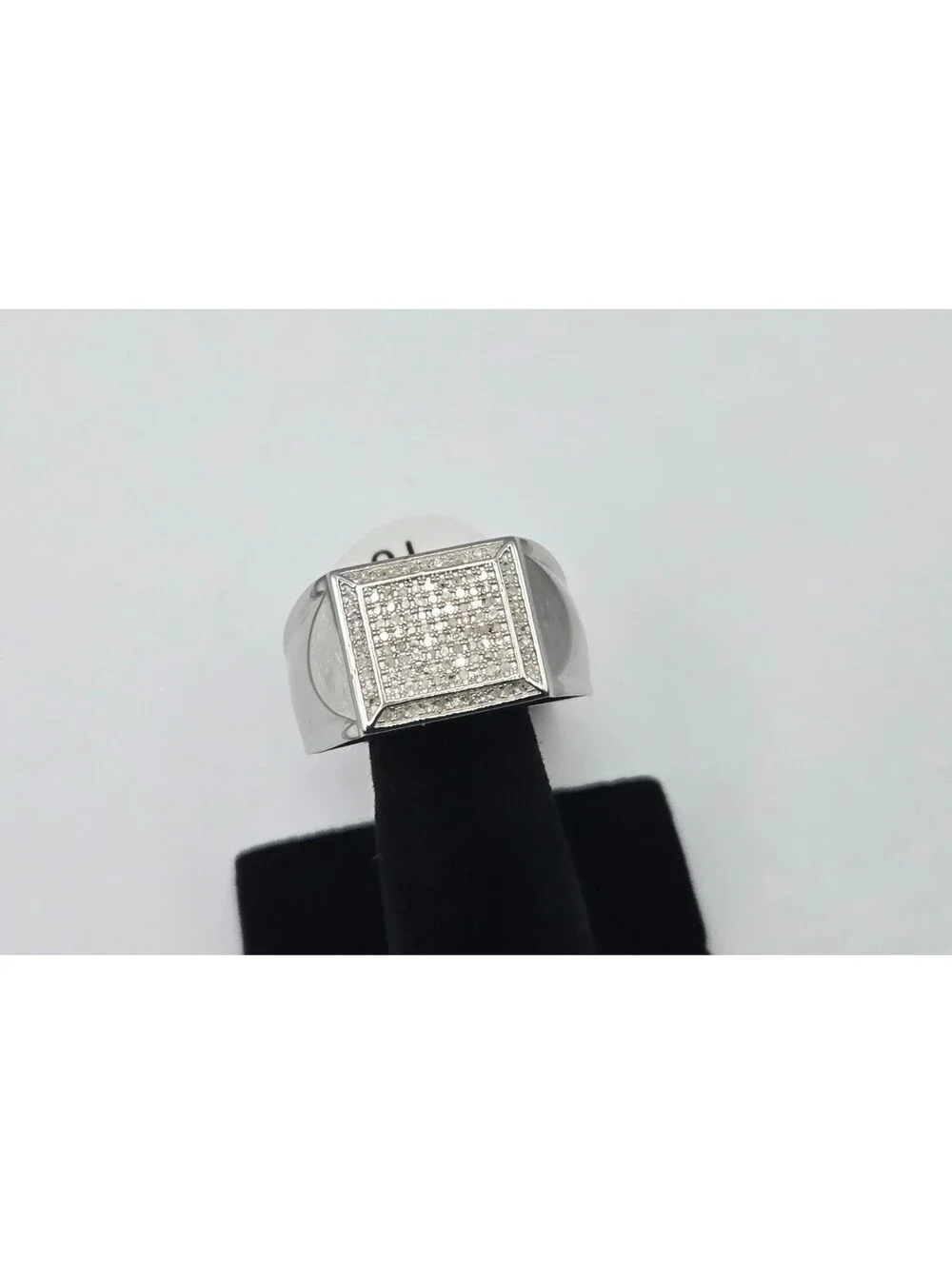 NEW Solid 925 Sterling Lab Diamond .50ctw, Mens Ring Size 10